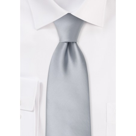 Formal neckties - Solid color silver necktie