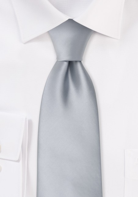Solid Silver Tie for Kids