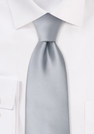 Extra long ties - Solid silver XL necktie