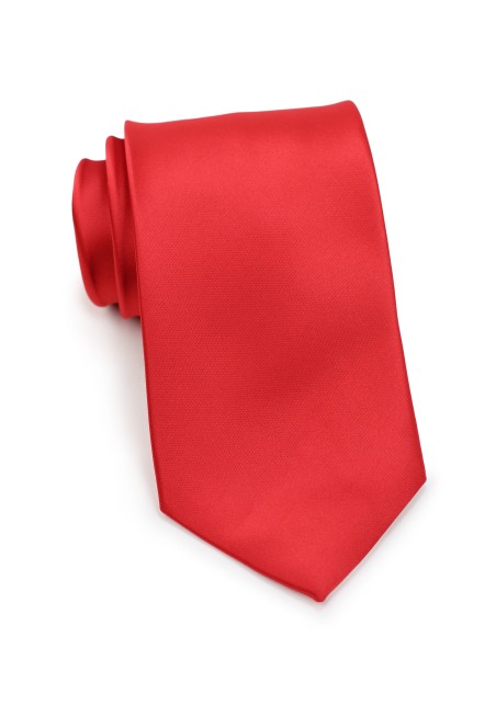 Solid Bright Red Mens Tie