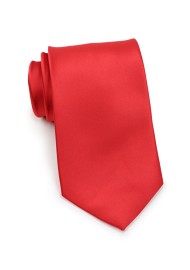 Solid Bright Red Mens Tie