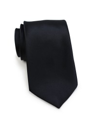 Solid Black Tie in Extra Long Length