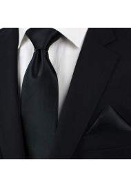 Extra long black tie - Formal XL necktie in black styled