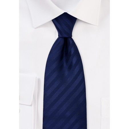 Blue mens ties - Solid color dark blue tie