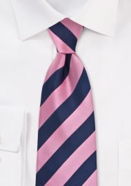 Navy and Rose Striped Tie