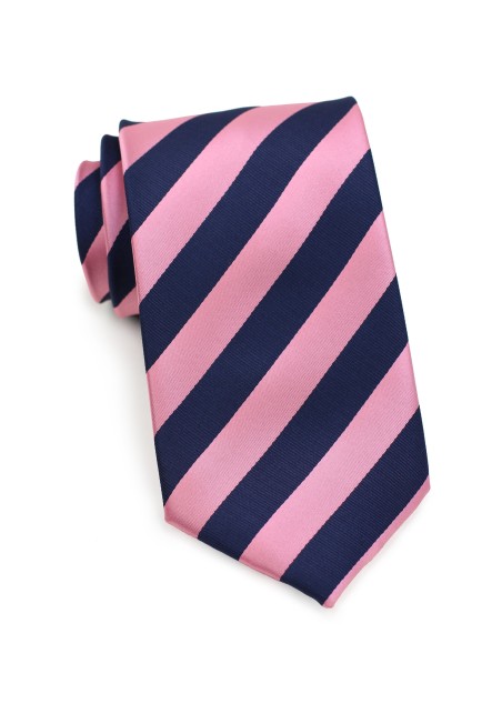 Pink and Navy Extra Long Tie