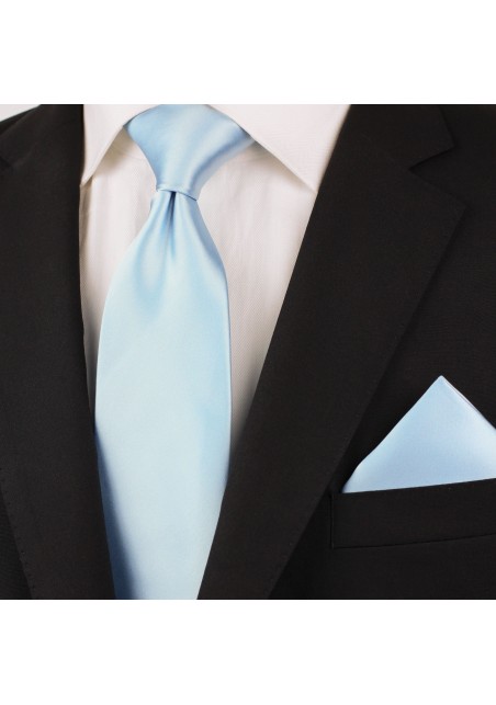 Extra long ties - Light blue XL necktie styled