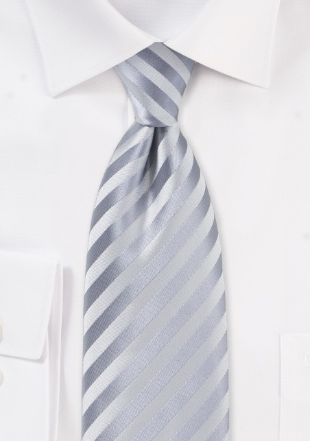 Stain Resistant Neckties - Solid Silver Tie