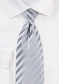 Festive Silver Necktie in Extra Long Length
