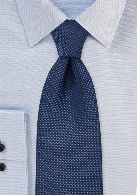 Navy Grenadine Textured Tie in XL