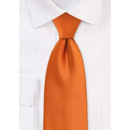 Solid Mens Tie in Persimmon Orange