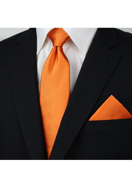 Solid Mens Tie in Persimmon Orange