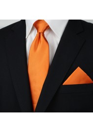 Extra Long Persimmon Orange Tie