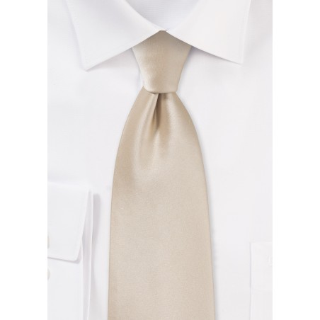 Solid XL Sized Tie in Champagne