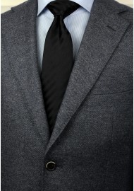 Extra long black tie - Stain resistant Microfiber necktie in solid black styled