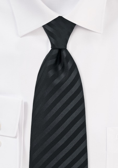 Classic black tie - Stain resistant Microfiber necktie in solid black