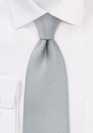 Xl Length Silver Tie with Micro Diamond Checks