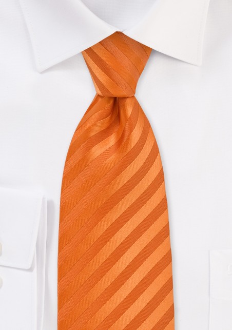 Extra Long Necktie in Bright Orange Color