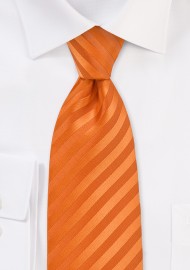 Extra Long Necktie in Bright Orange Color