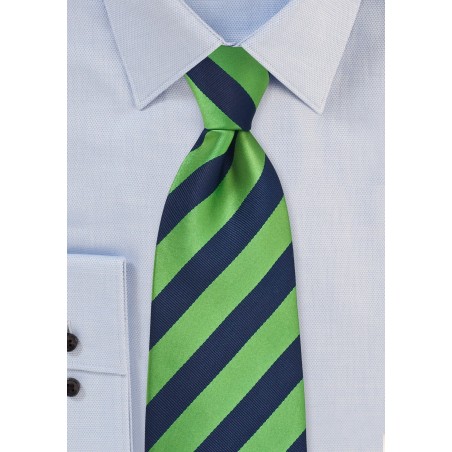 Navy and Green Striped Tie