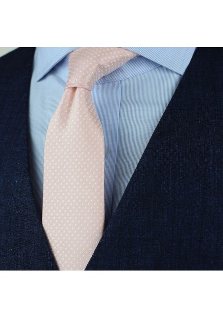 Blush Pink Pin Dot Tie Styled