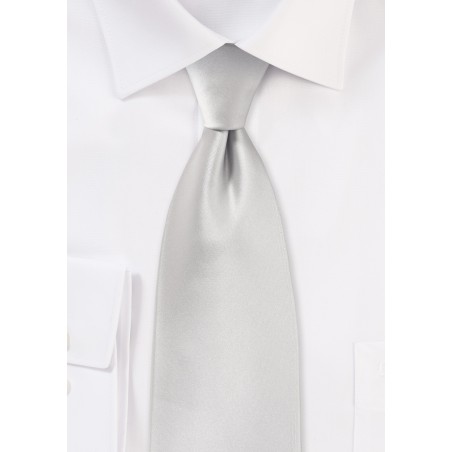 Light Platinum Silver XL Length Tie