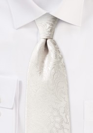 Paisley Necktie in Light Ivory