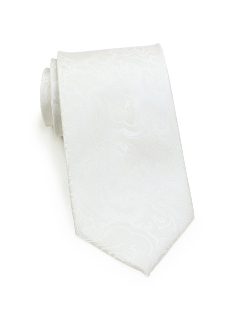 XL Sized Paisley Tie in Light Ivory