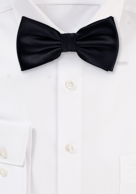 Solid Black Bow Tie in Kids Size