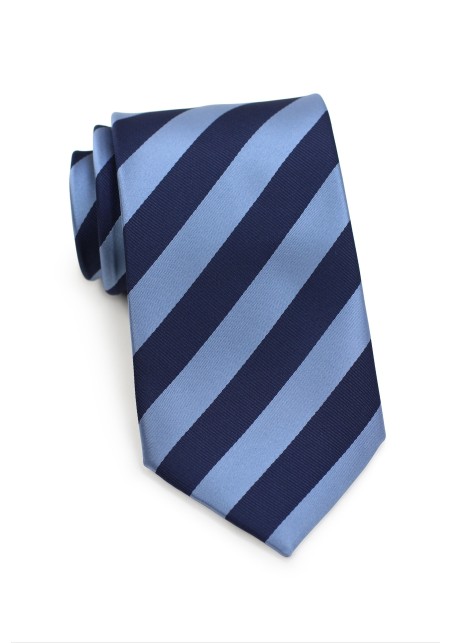 Classic Striped XL Length Tie in Blue