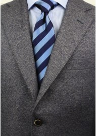 Classic Striped XL Length Tie in Blue Styled