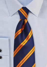 Modern Repp Tie in Blue and Orange
