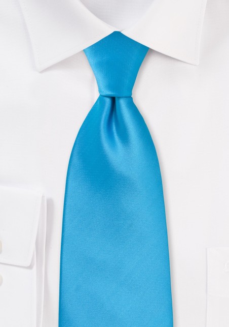 Kids Necktie in Bright Cyan Blue