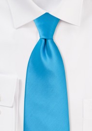 Kids Necktie in Bright Cyan Blue