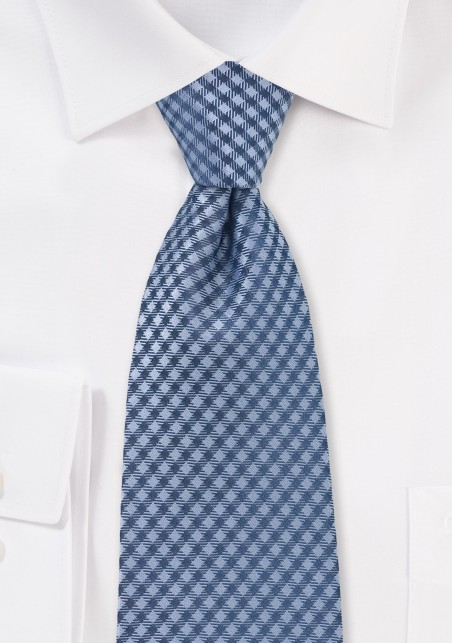 Trendy Blue Gingham Check Tie