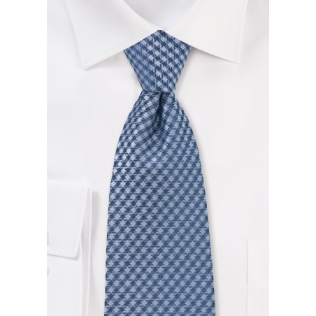Trendy Blue Gingham Check Tie
