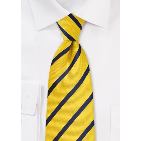 Regimental Yellow and Navy Striped Tie