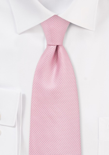 Pink Grenadine Textured Tie in XL Length