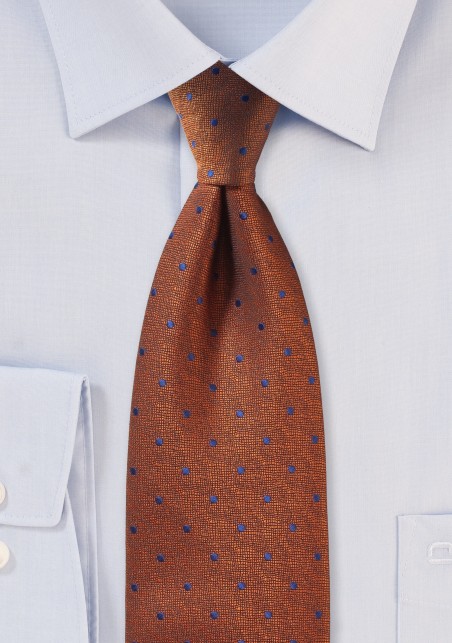 Textured Polka Dot Tie in Copper
