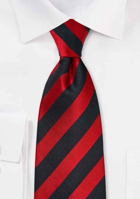 Red and Coal Black Striped Tie