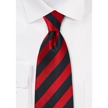 Red and Coal Black Striped Tie