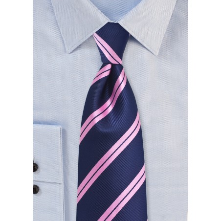 Summer Repp Tie in Pink and Navy