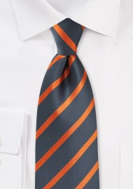 Orange and Gray Striped Tie