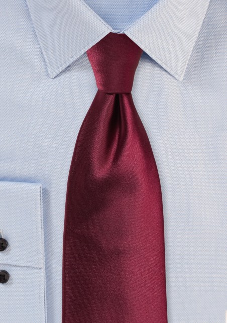 Wine Red Kids Tie in Solid Satin