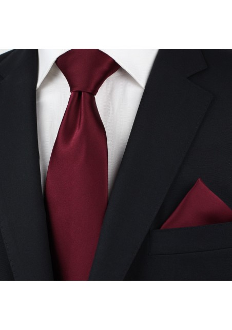Wine Red Kids Tie in Solid Satin Styled