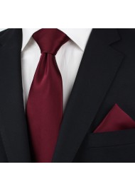 Wine Red Kids Tie in Solid Satin Styled