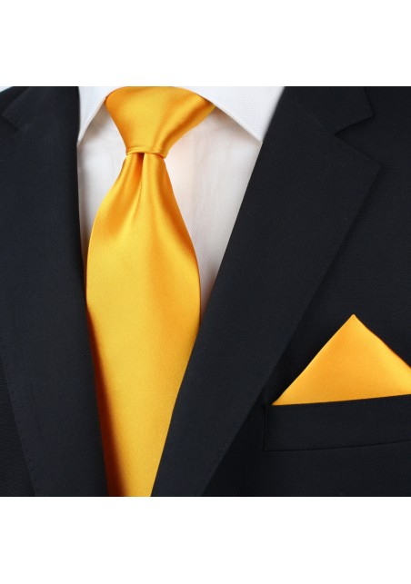 Men's Tie in Golden Saffron Styled