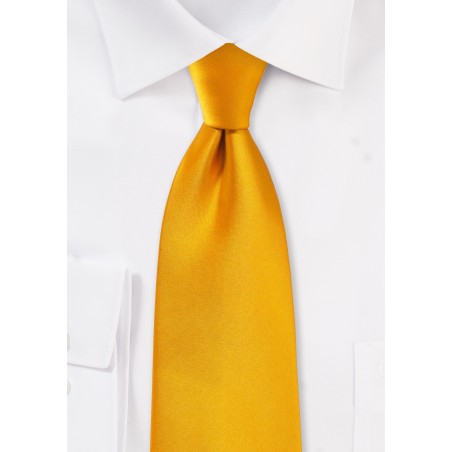 Kids Neck Tie in Golden Saffron