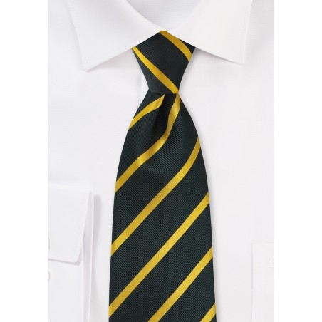 Charcoal and Golden-Yellow Striped Tie