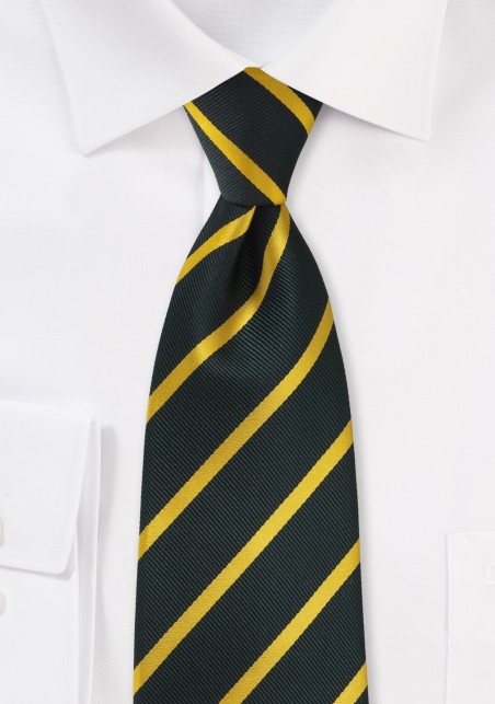 Midnight Blue and Golden Striped Kids Tie